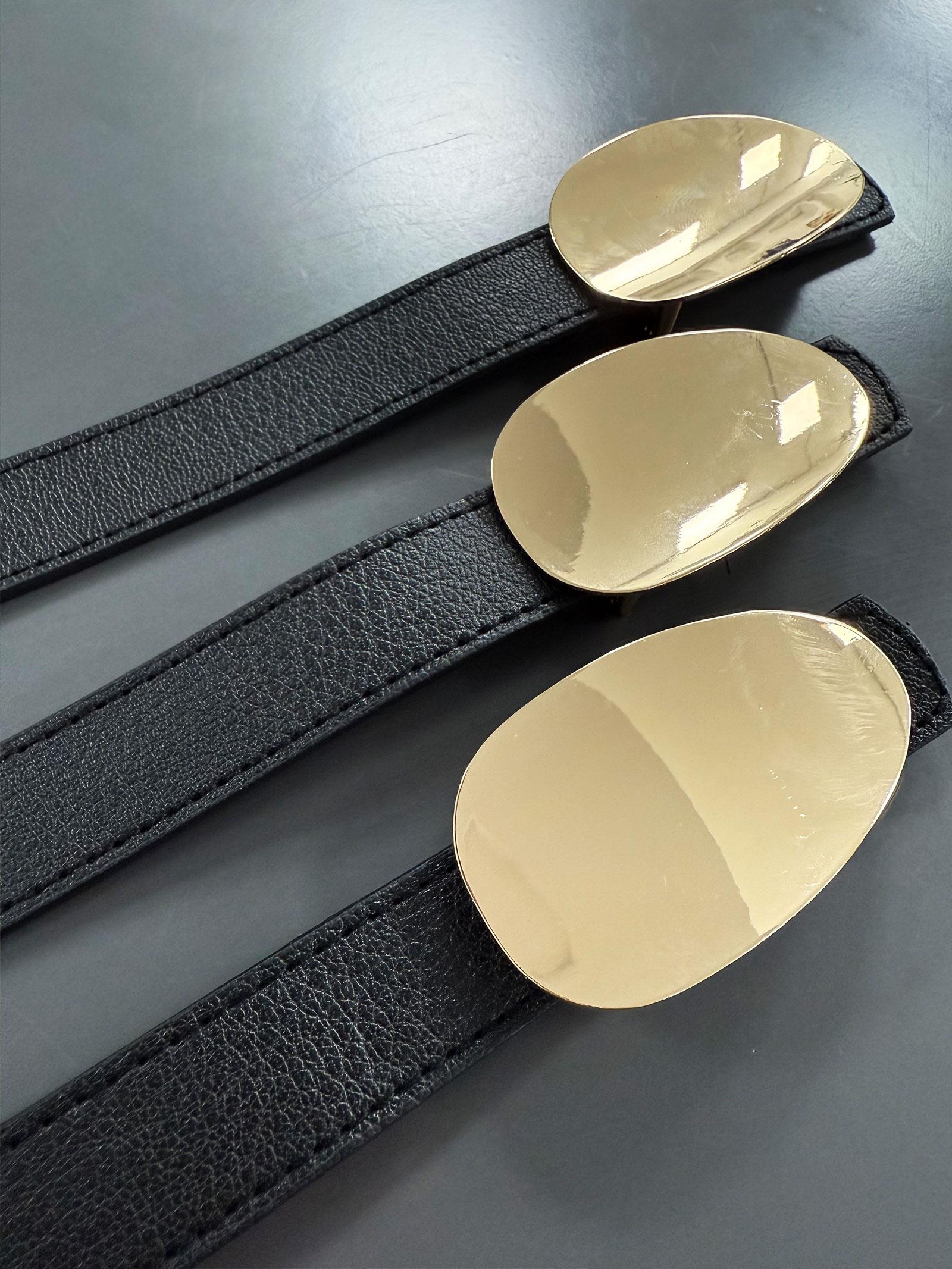 Siyah Ayna Tokalı Kadın Kemeri