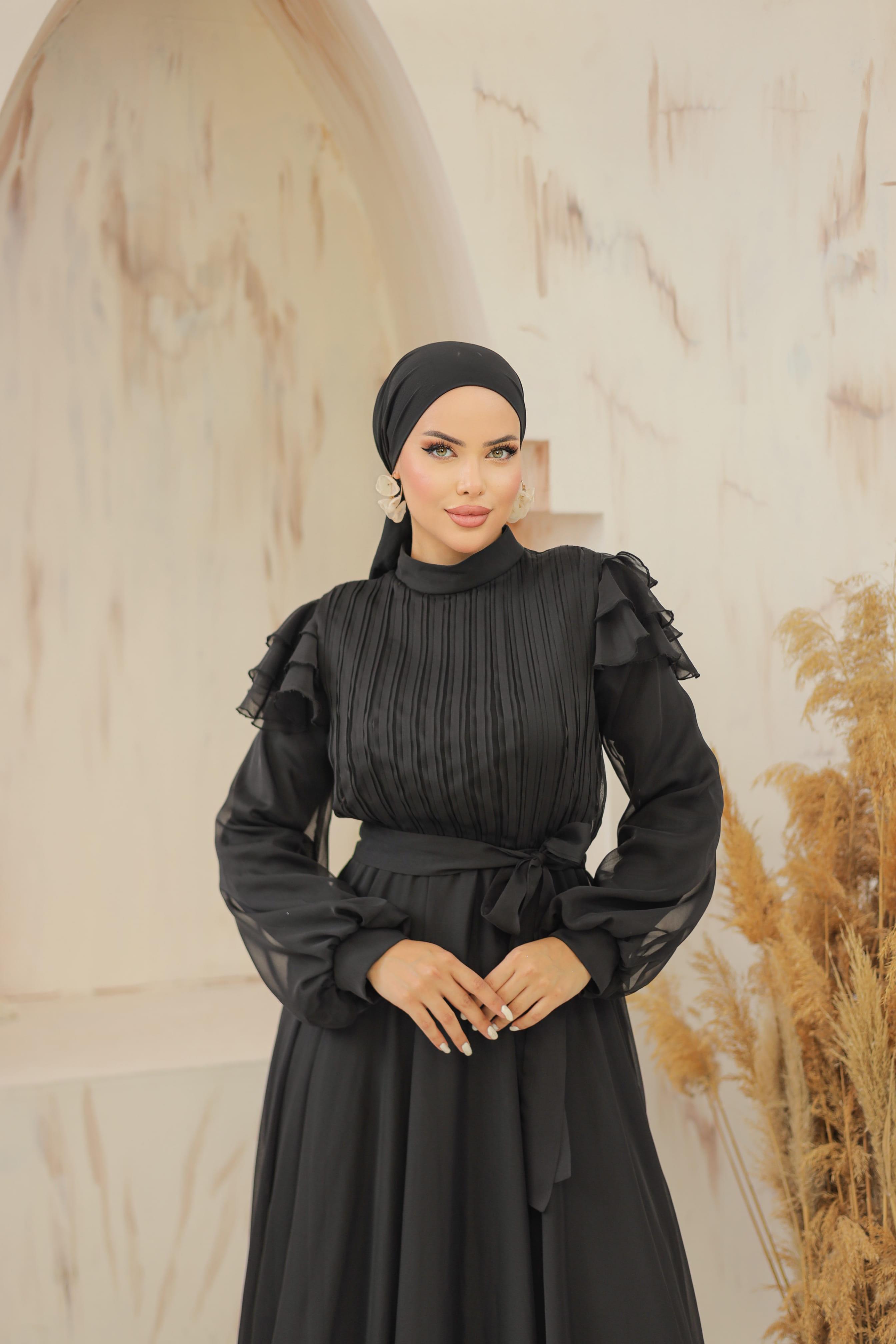 Siyah Darla Abiye Elbise