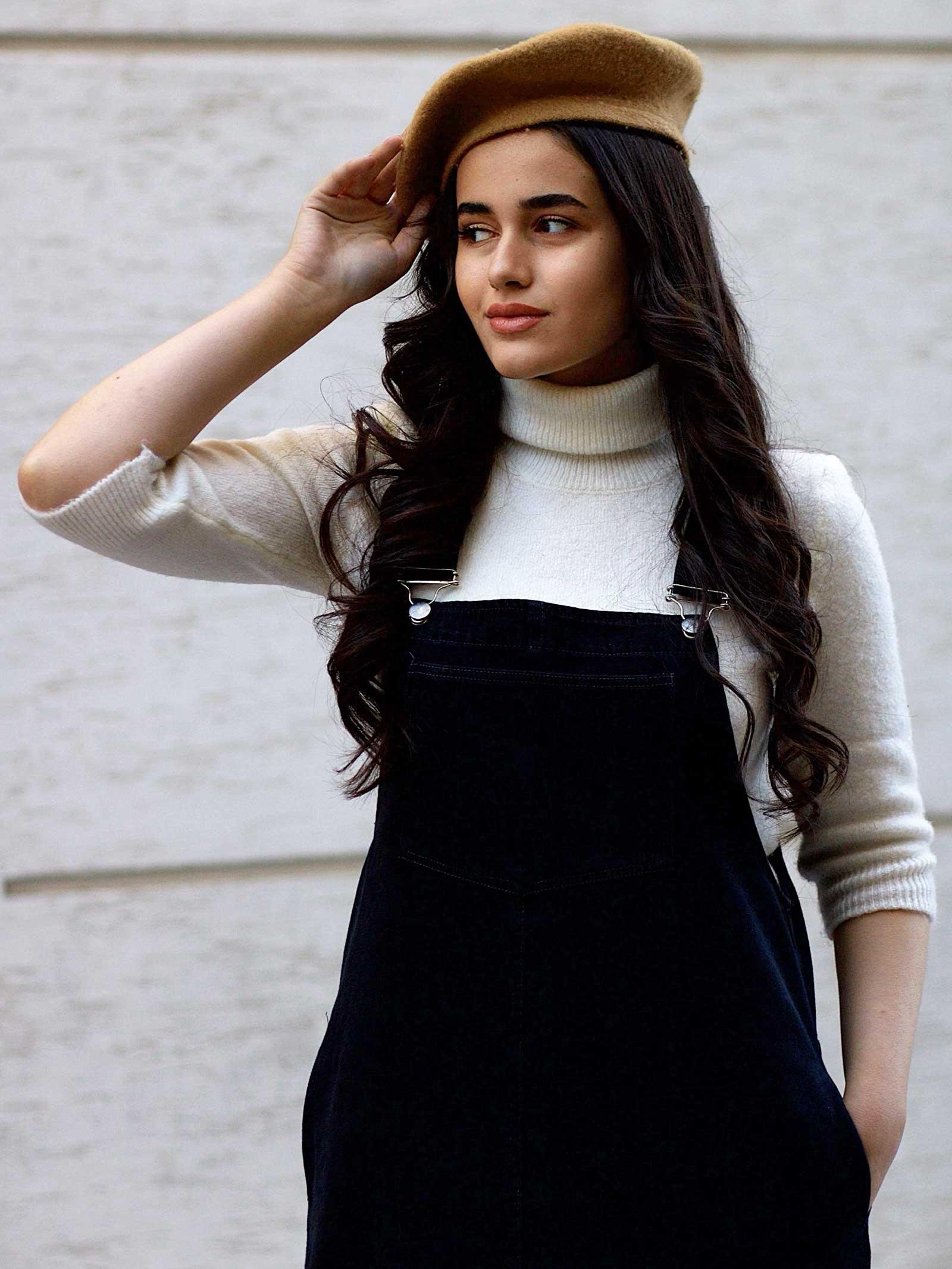 Siyah Modern Kesim Kot Salopet Elbise