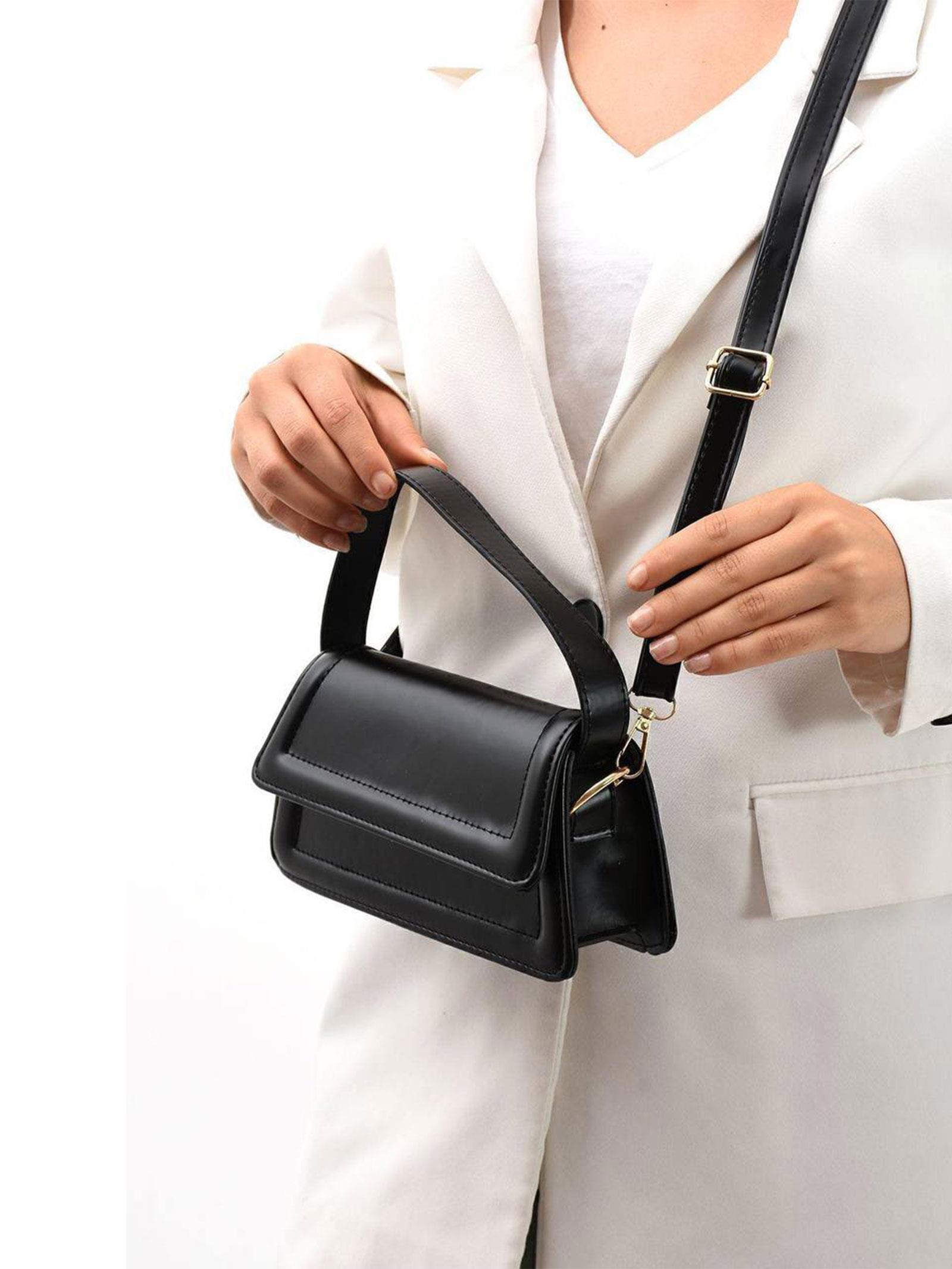 Siyah Moi Kadın Omuz Çantası