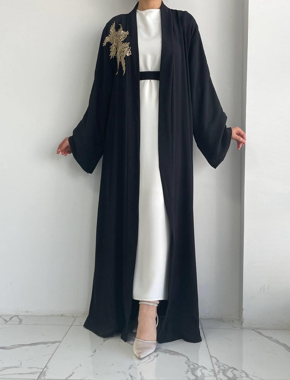 Siyah Nida Abaya Takım 