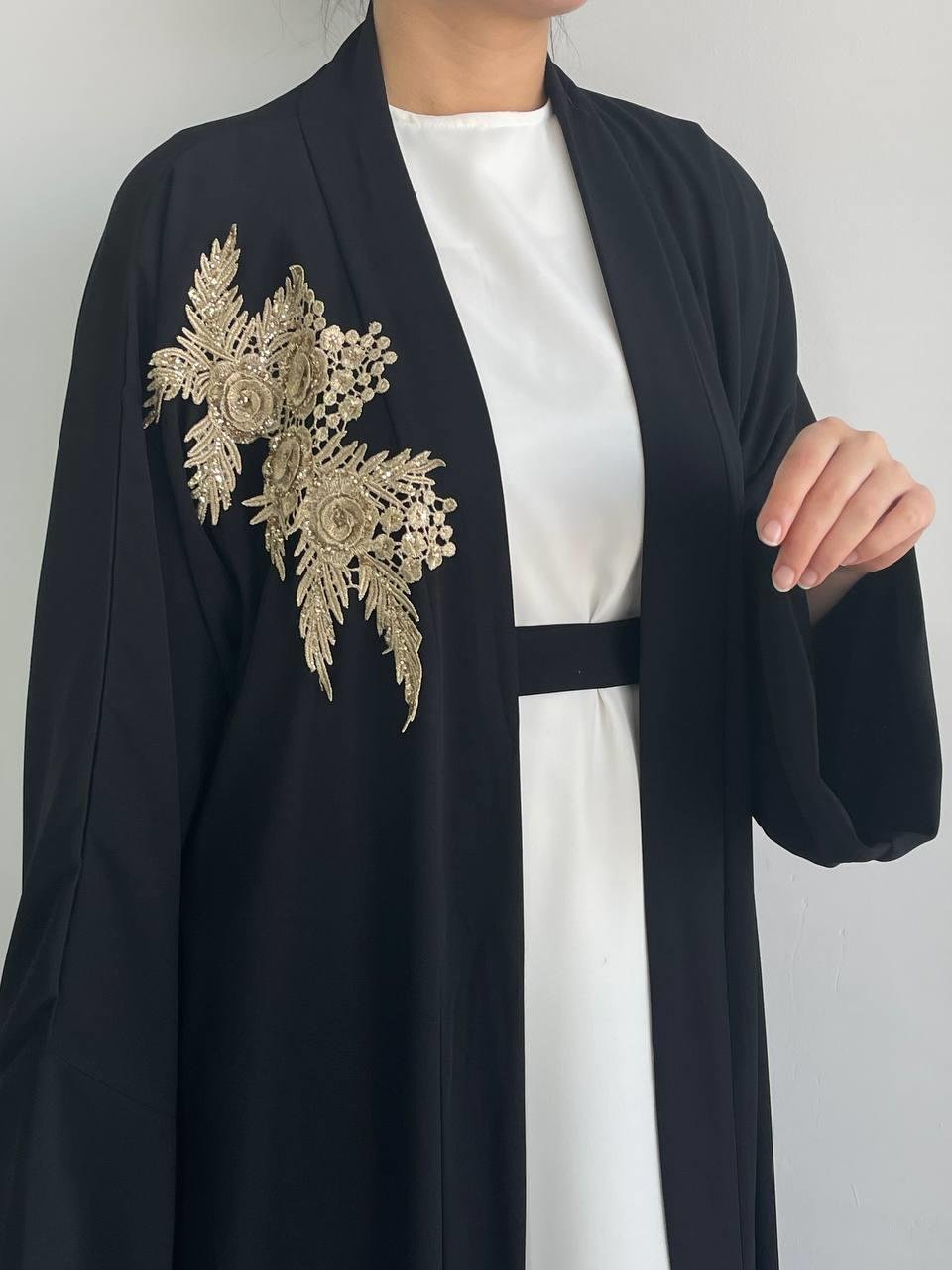 Siyah Nida Abaya Takım 