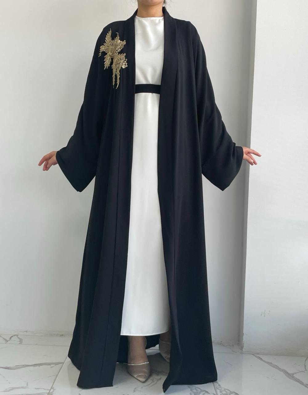 Siyah Nida Abaya Takım 