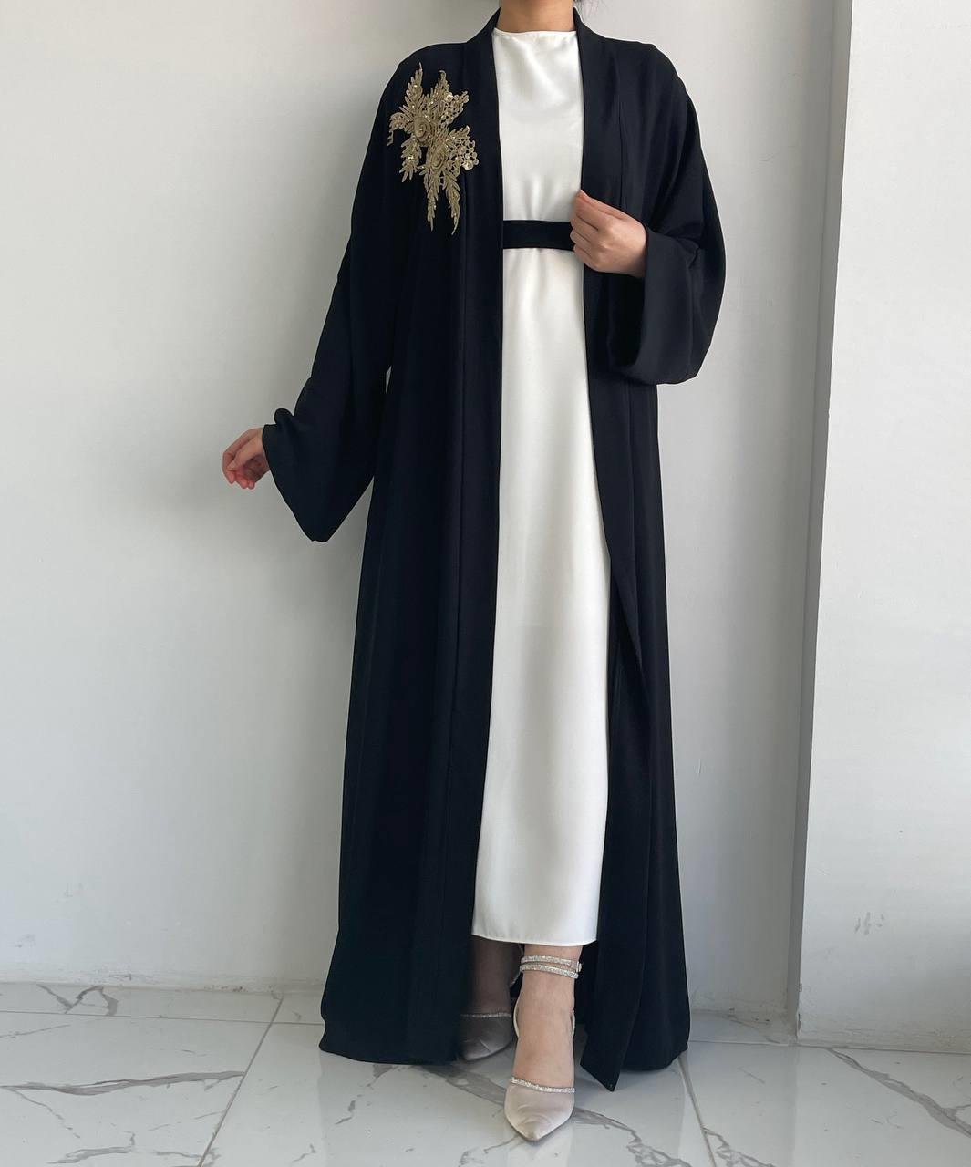 Siyah Nida Abaya Takım 