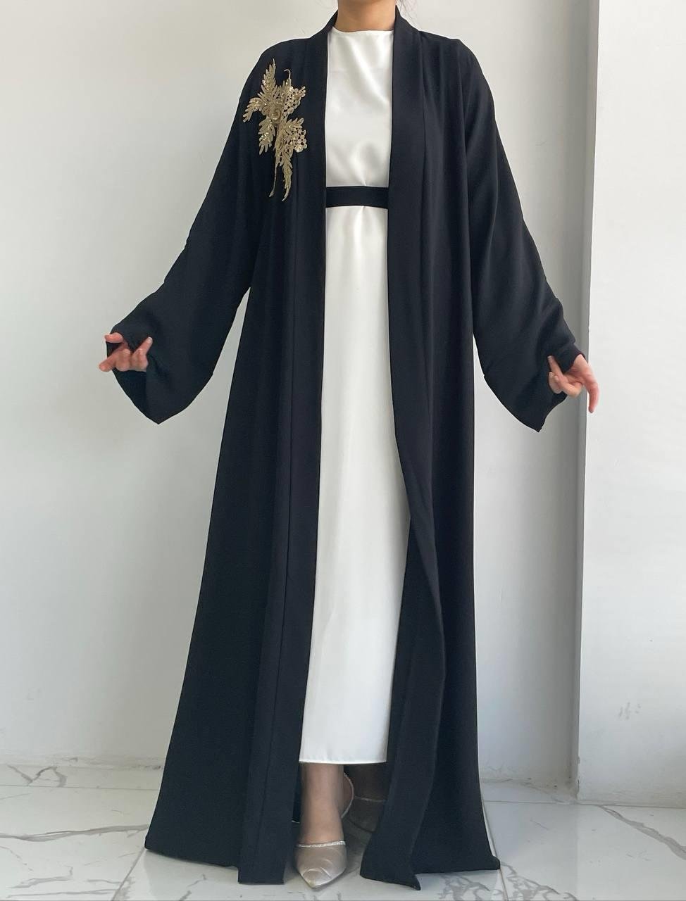 Siyah Nida Abaya Takım 