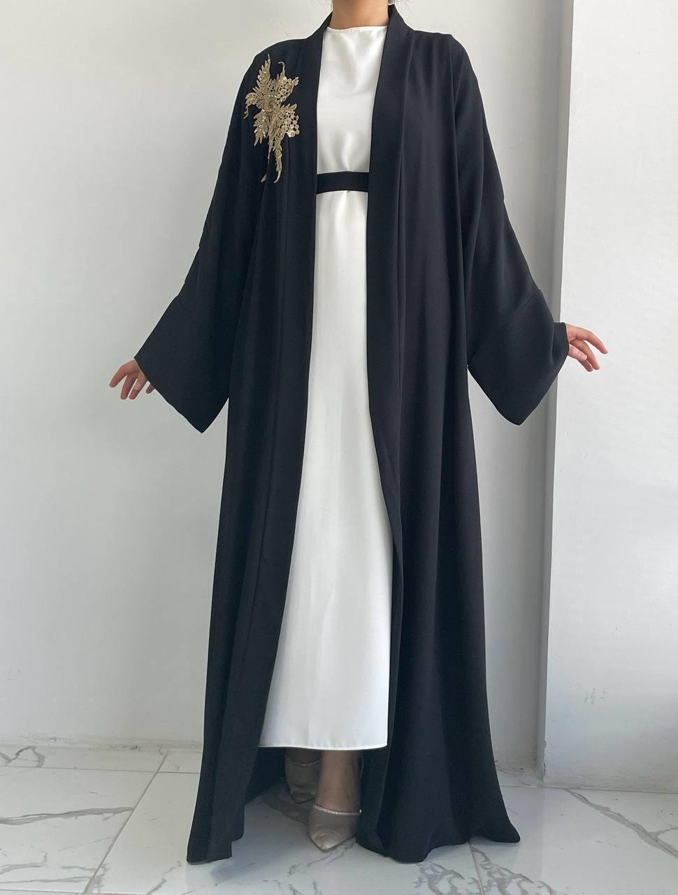 Siyah Nida Abaya Takım 