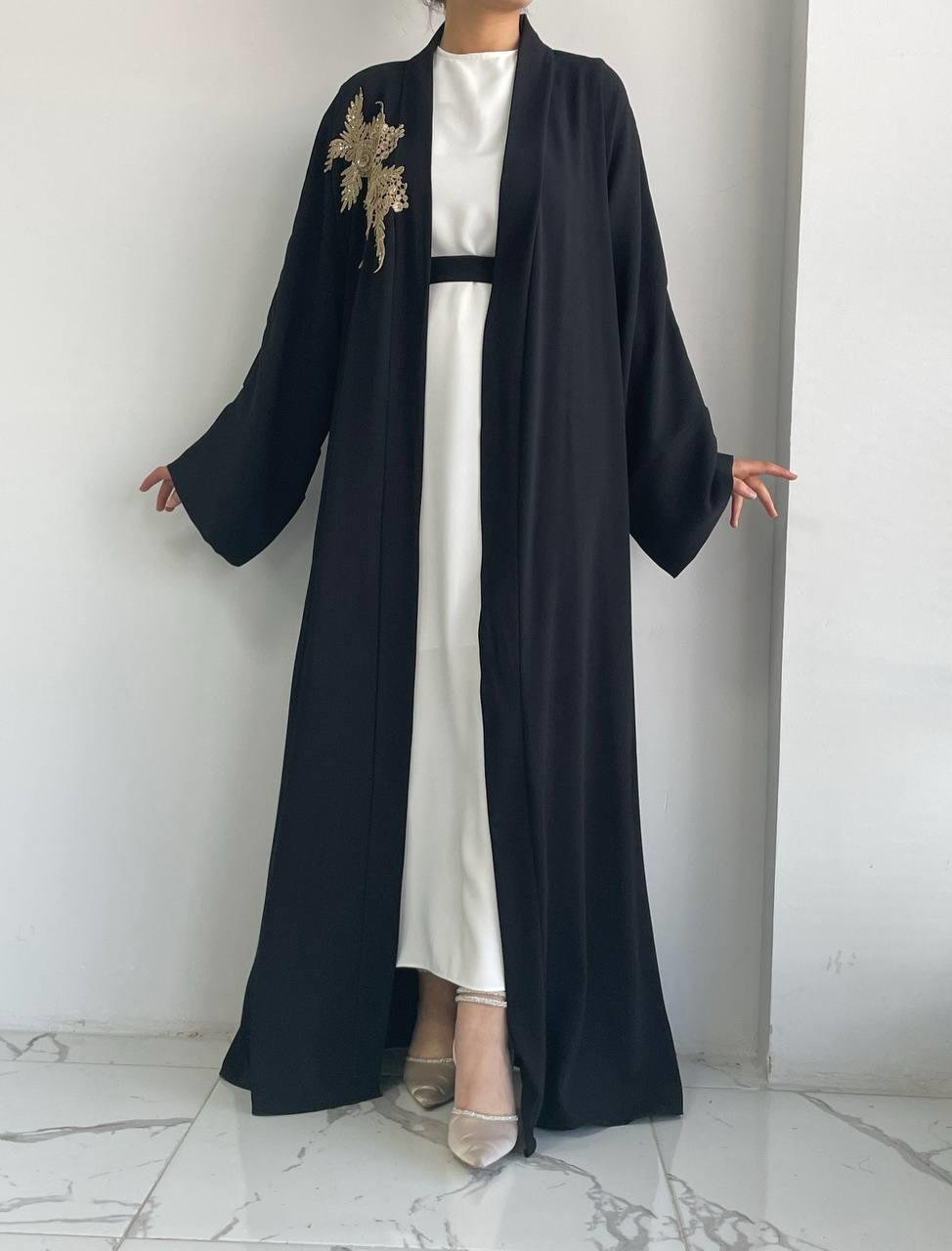 Siyah Nida Abaya Takım 