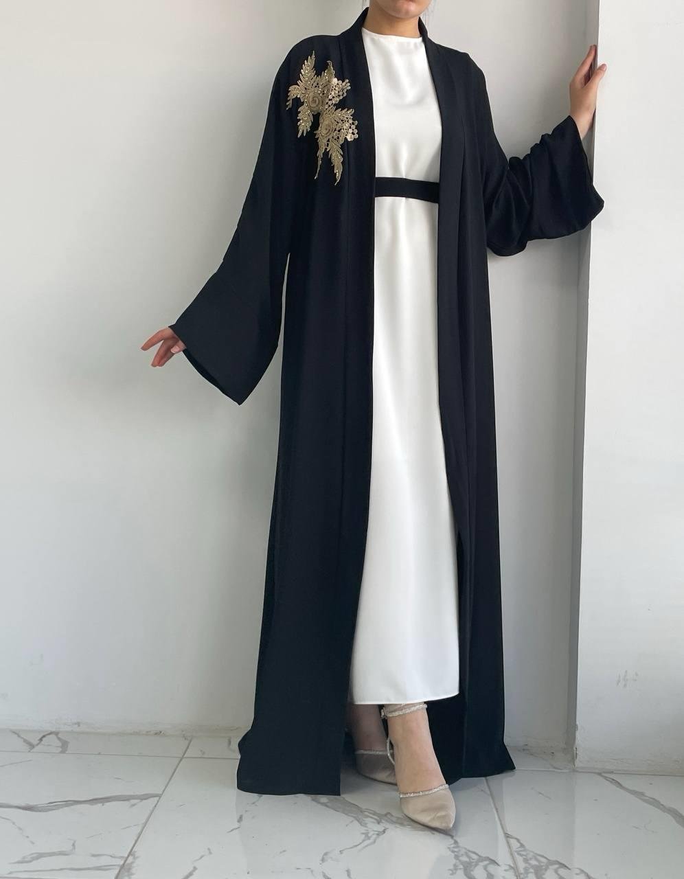 Siyah Nida Abaya Takım 