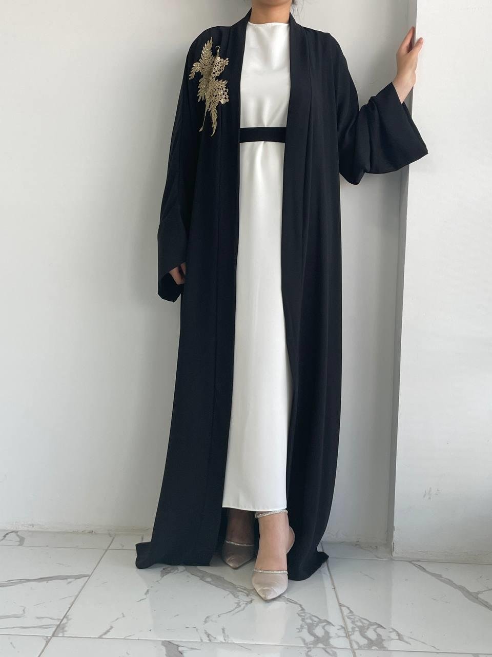 Siyah Nida Abaya Takım 