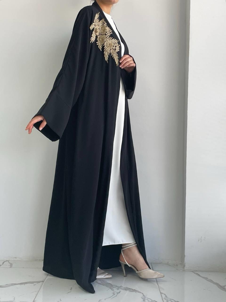 Siyah Nida Abaya Takım 