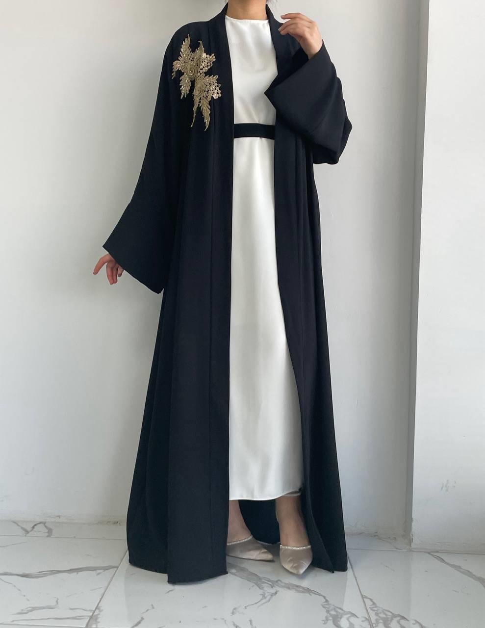 Siyah Nida Abaya Takım 