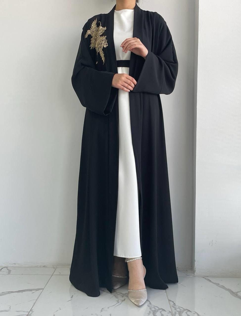 Siyah Nida Abaya Takım 