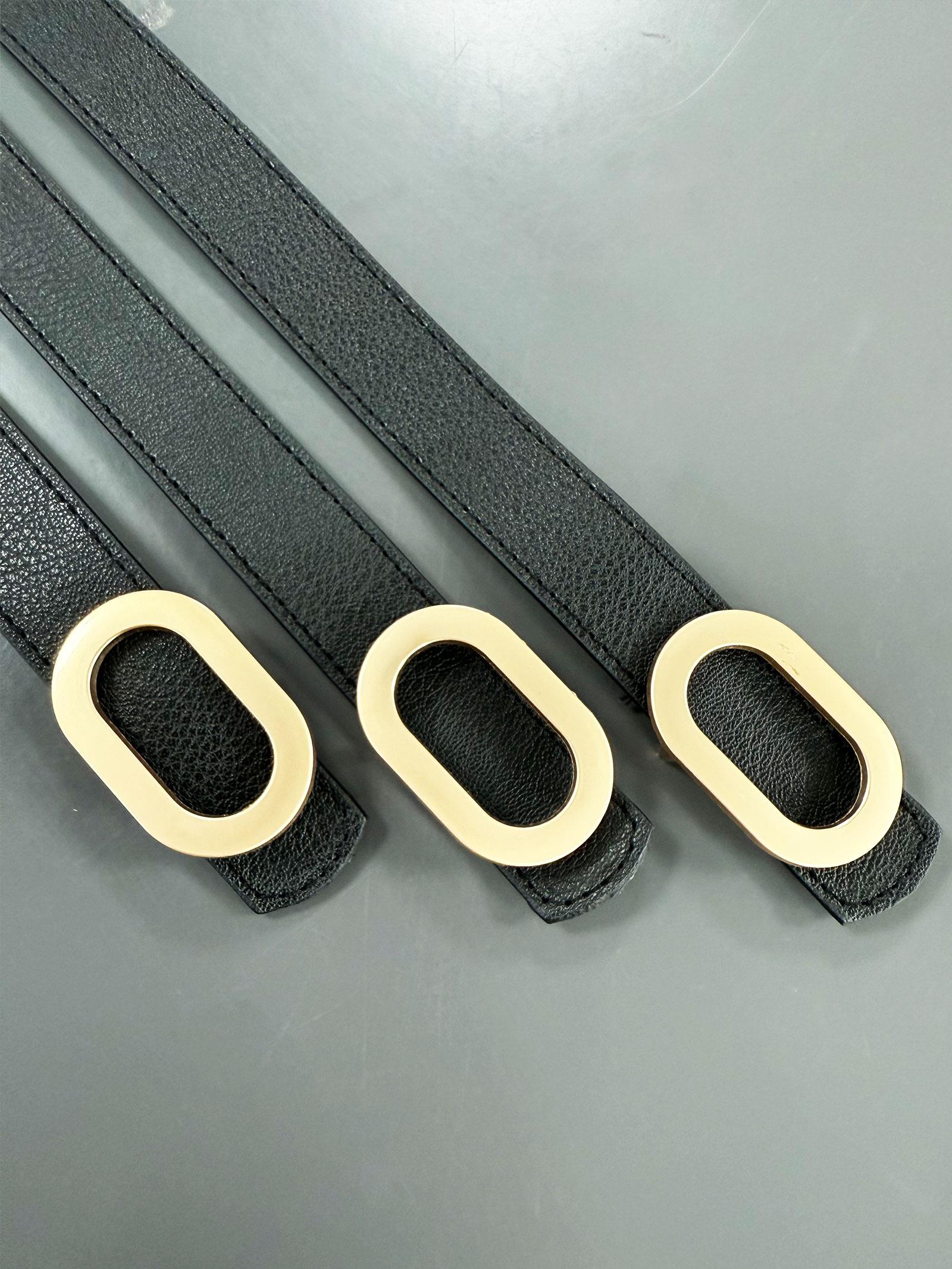 Siyah Oval Tokalı Kadın Kemer