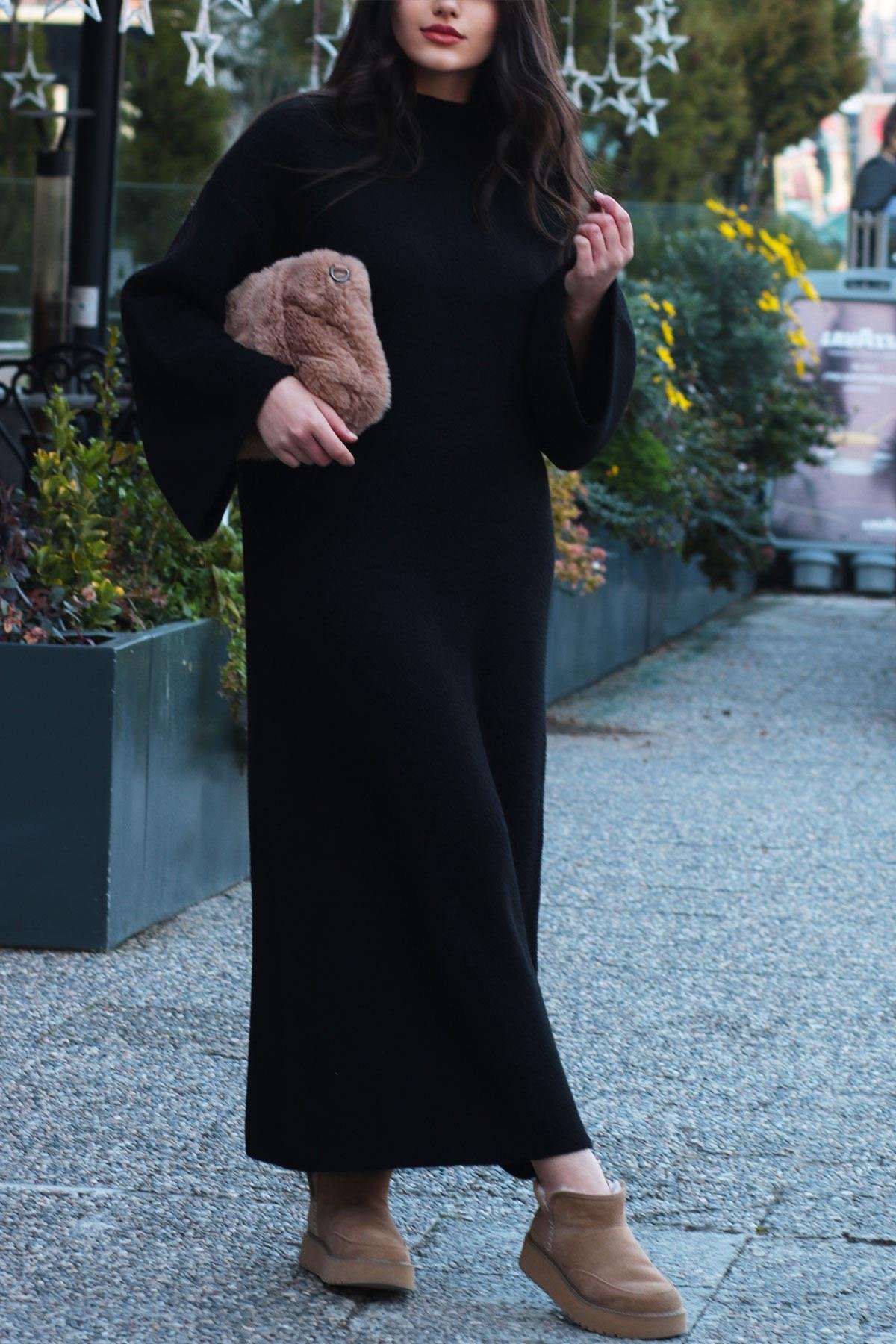 Siyah Yumoş Elbise 