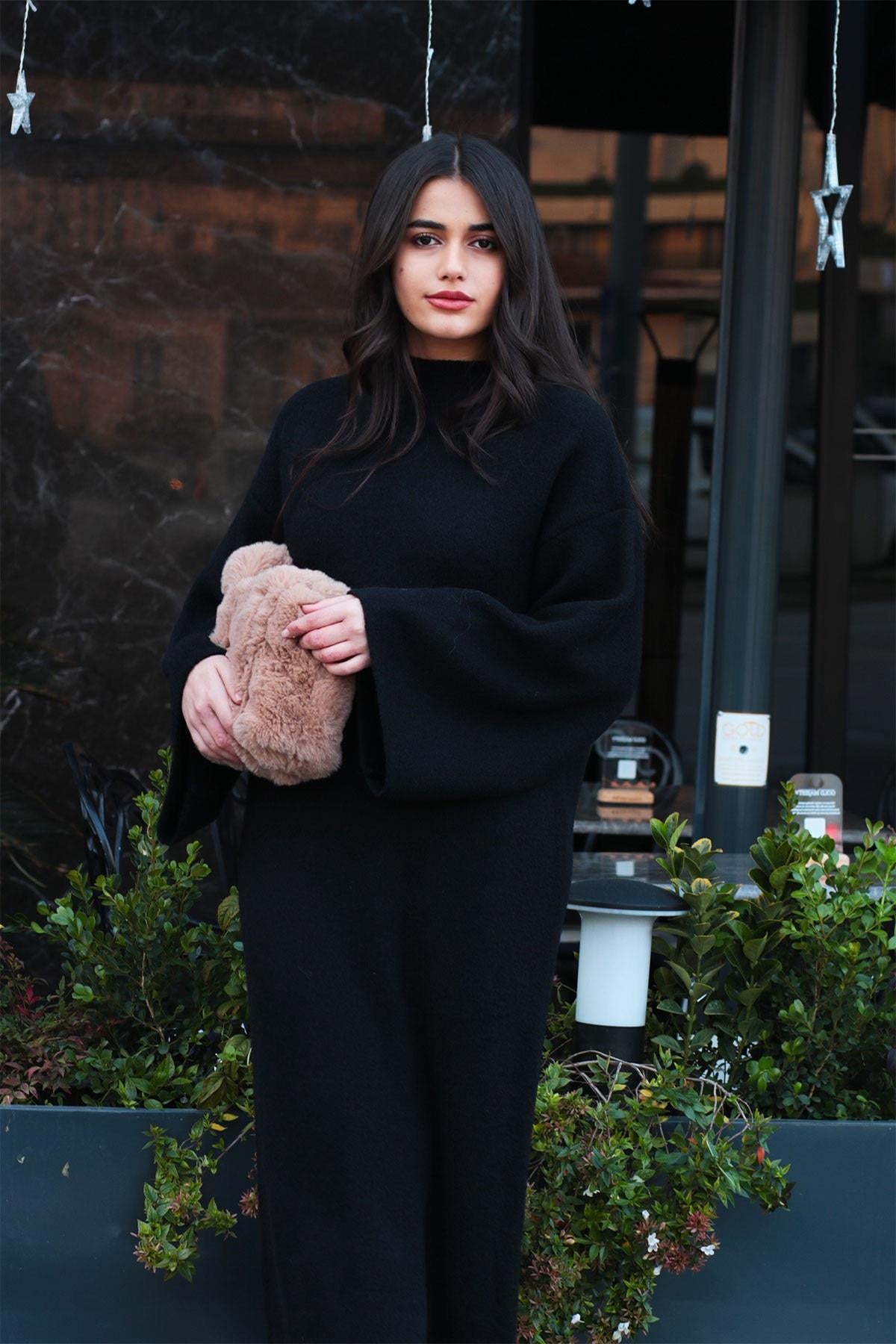 Siyah Yumoş Elbise 