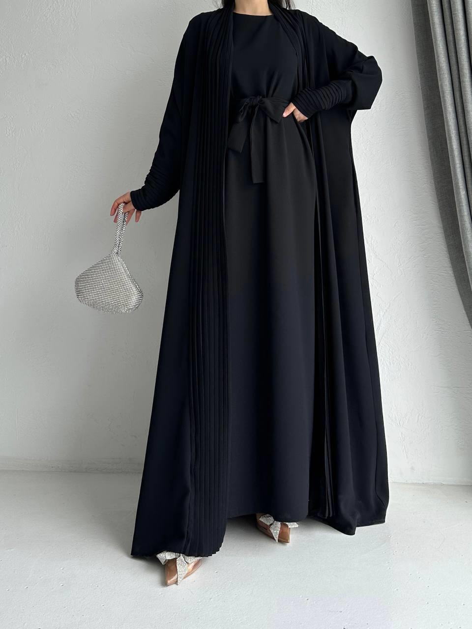 Siyah Zen Abaya Takım 