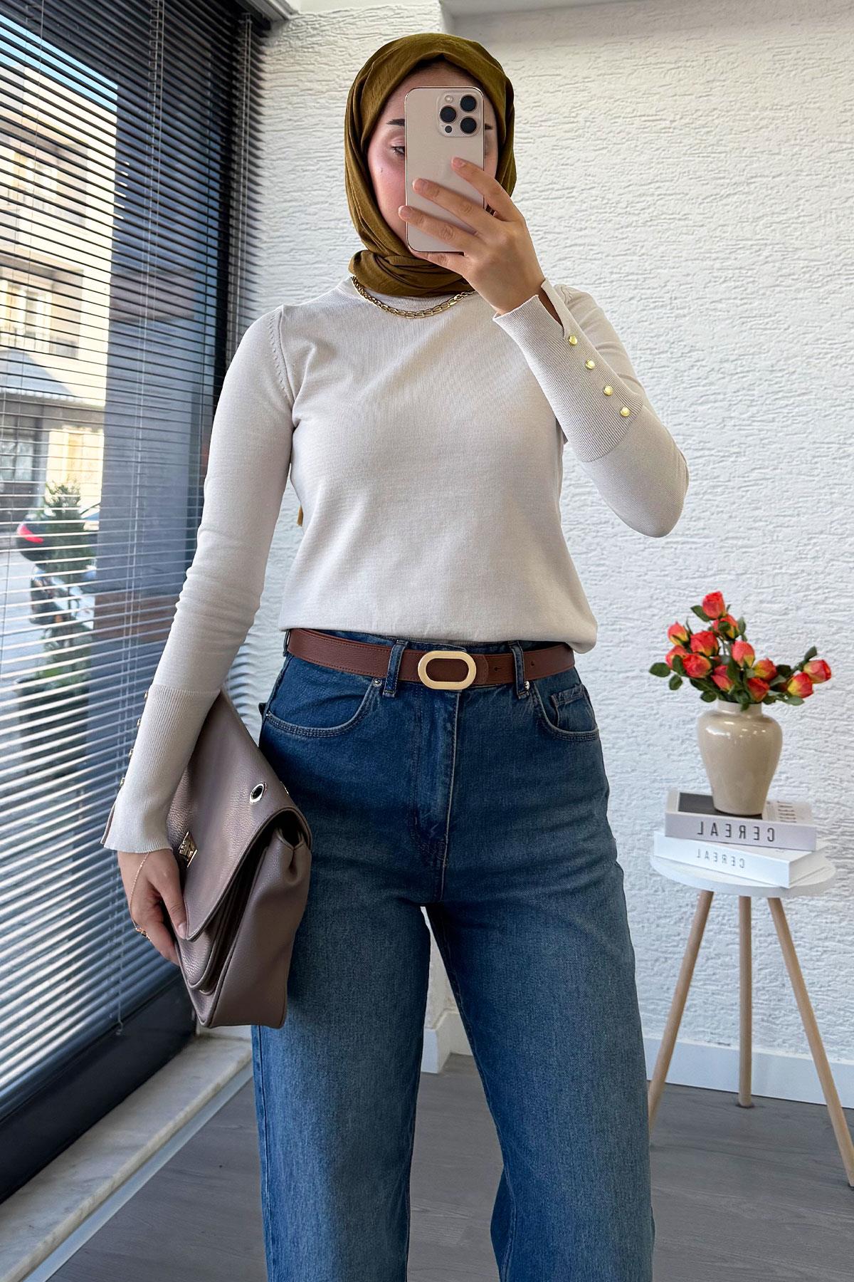 Straight Kesim Jean Pantolon - Koyu Mavi