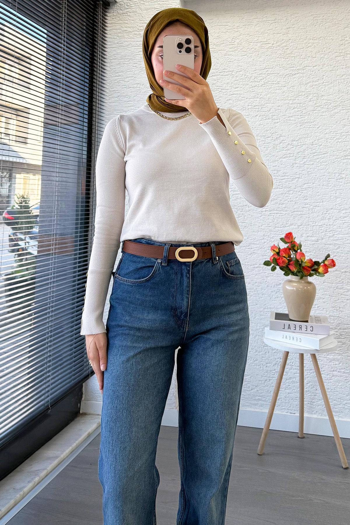 Straight Kesim Jean Pantolon - Koyu Mavi