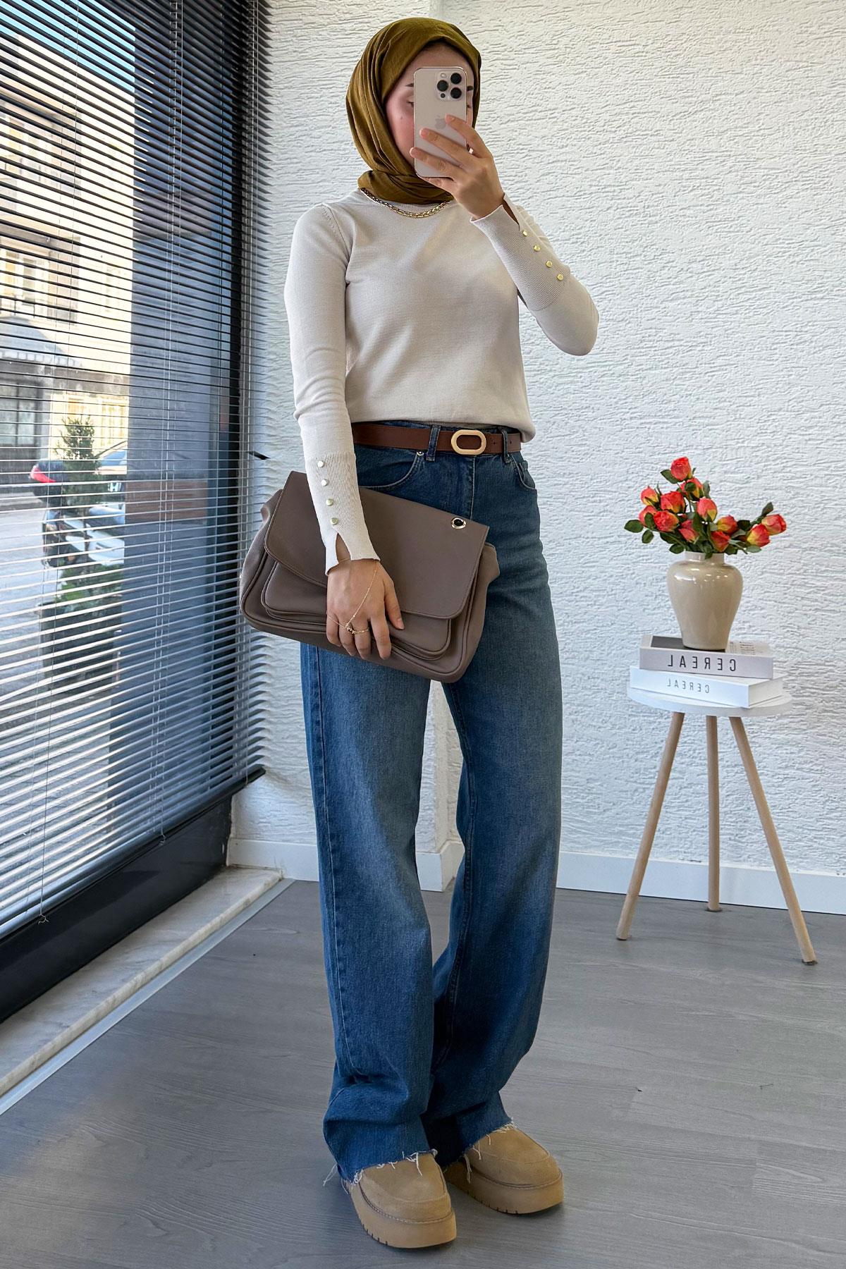 Straight Kesim Jean Pantolon - Koyu Mavi