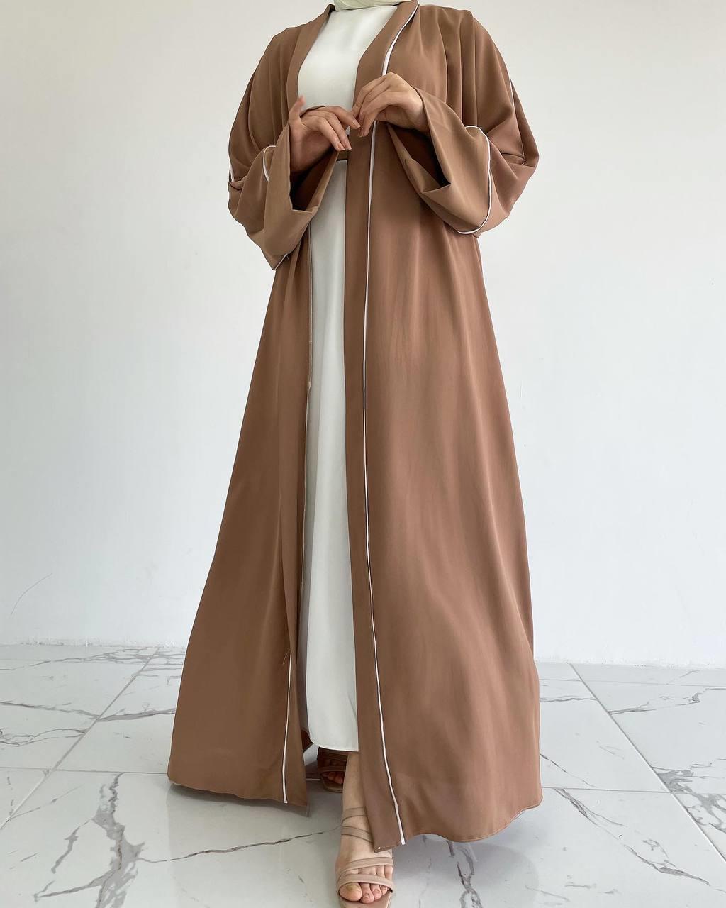 Sütlü Kahve Yanları Biyeli Abaya