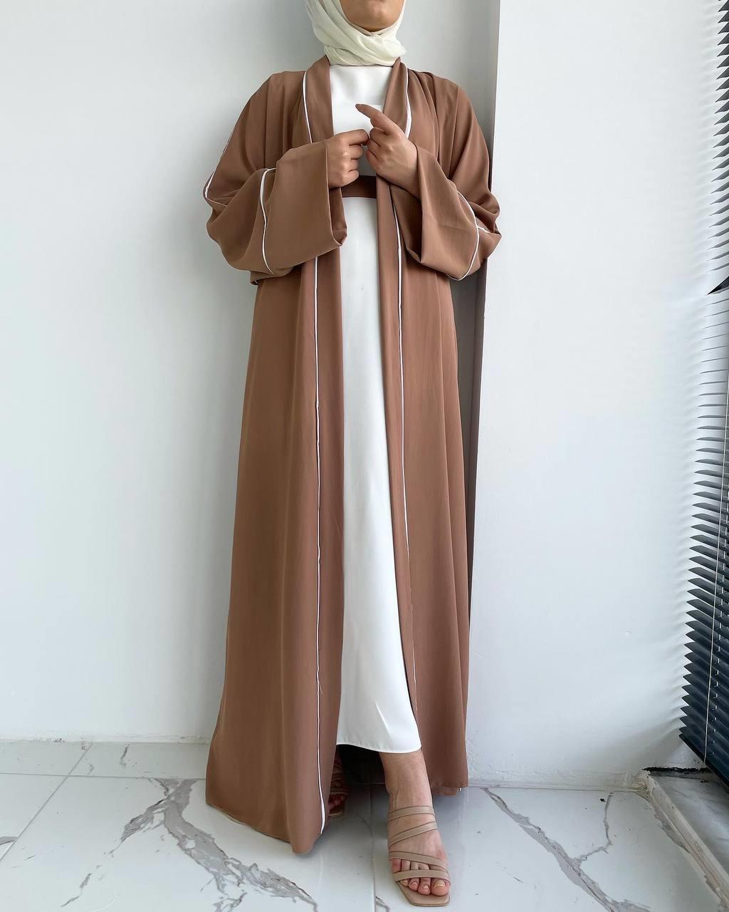 Sütlü Kahve Yanları Biyeli Abaya