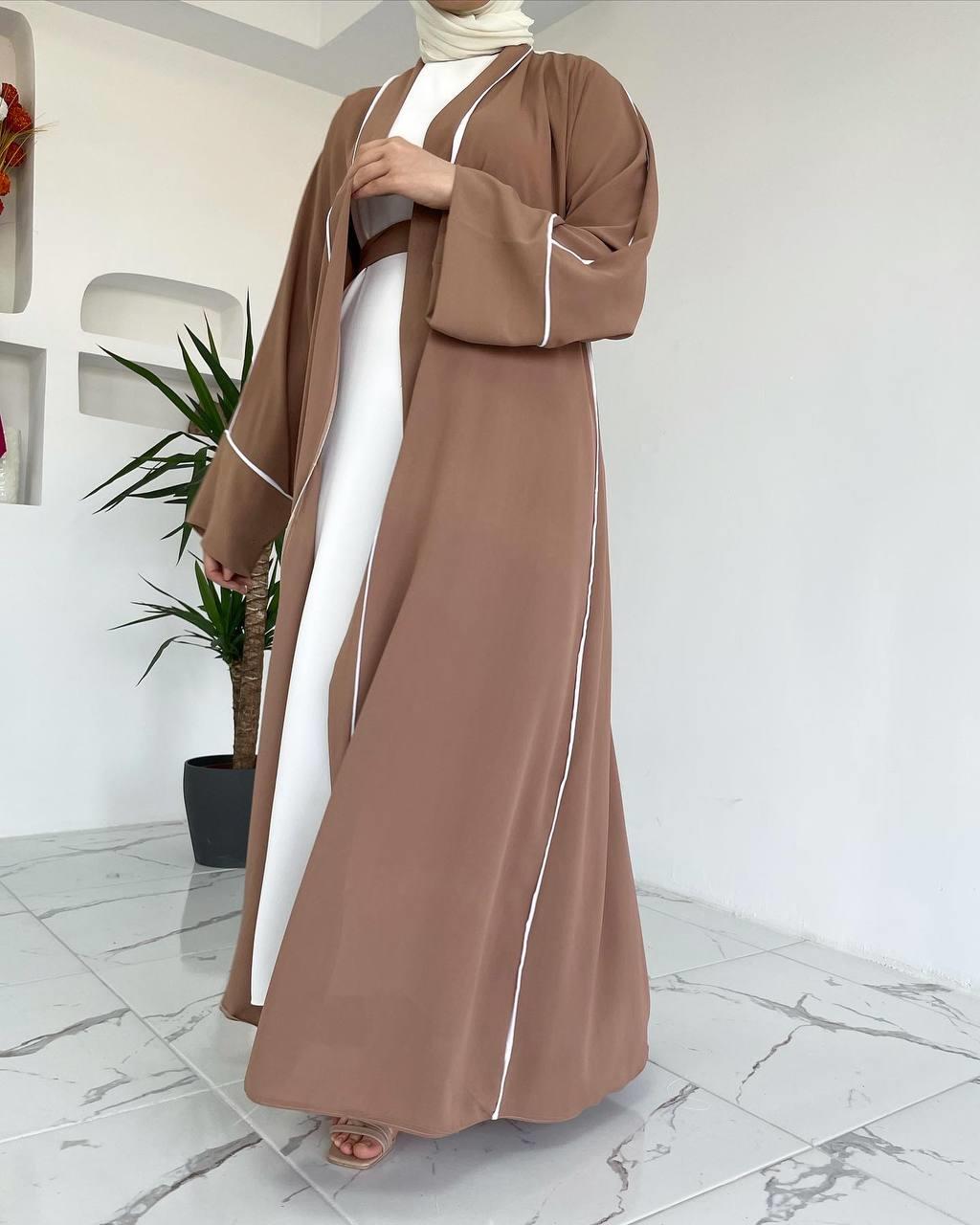 Sütlü Kahve Yanları Biyeli Abaya