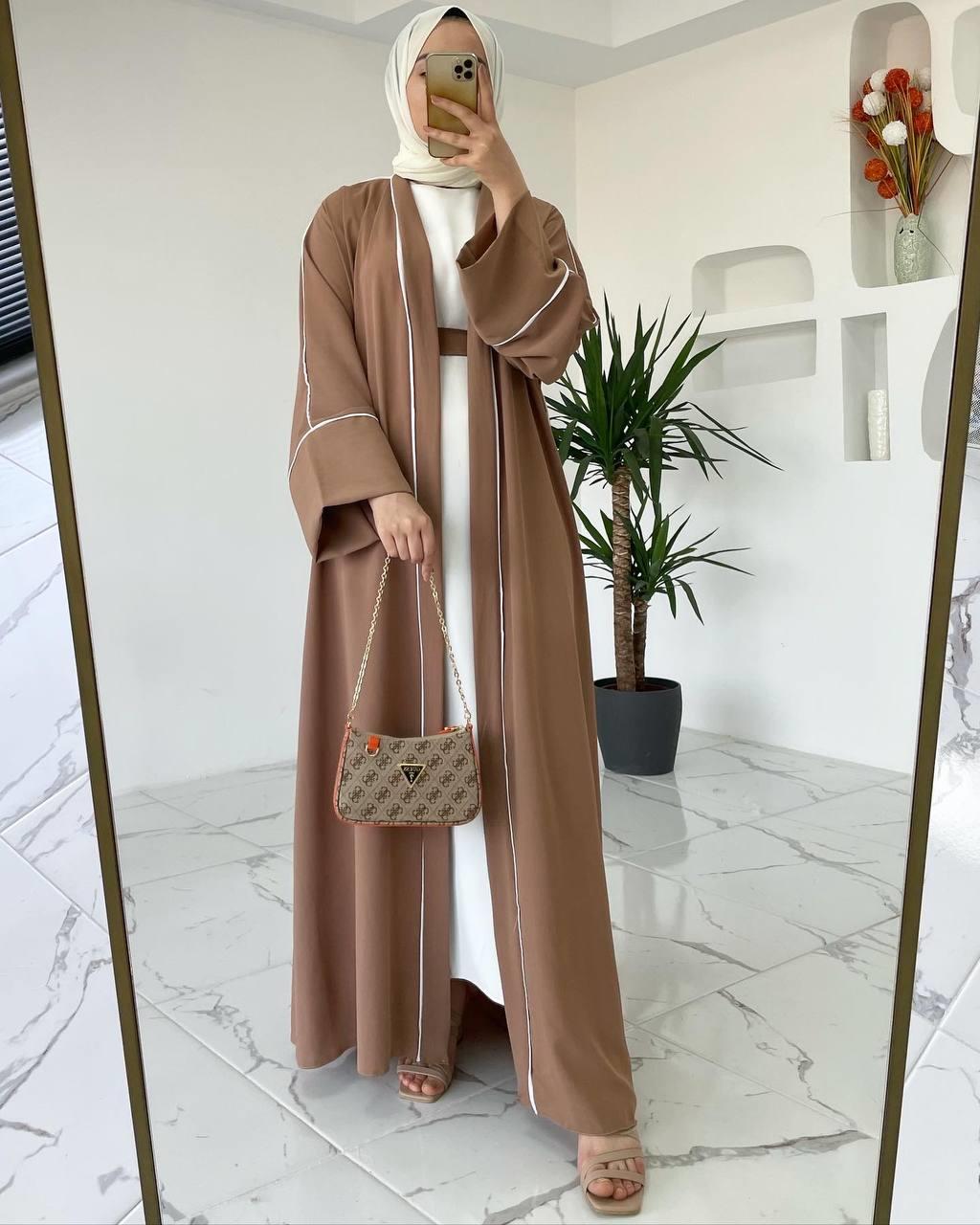 Sütlü Kahve Yanları Biyeli Abaya