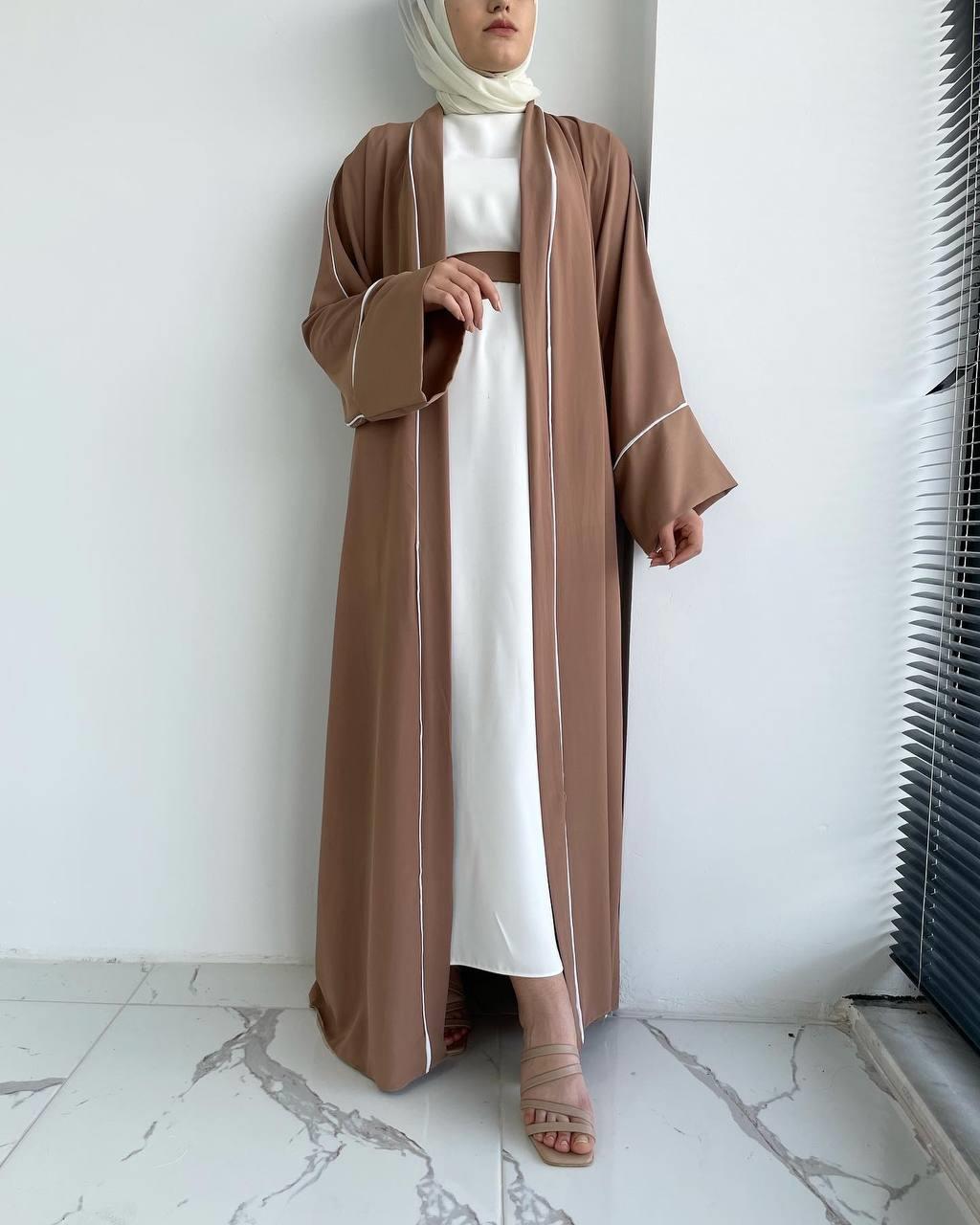 Sütlü Kahve Yanları Biyeli Abaya