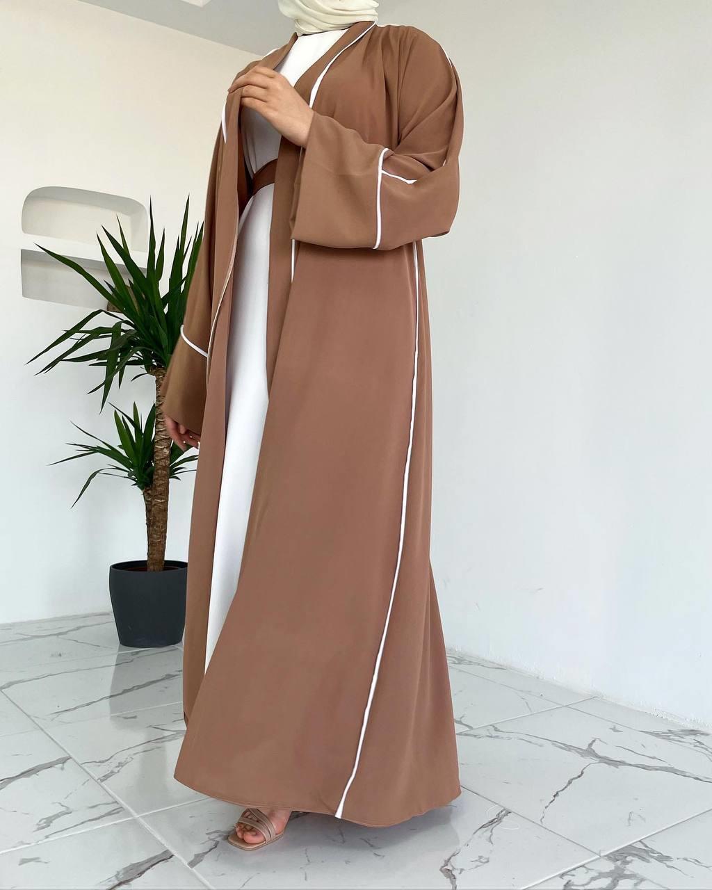 Sütlü Kahve Yanları Biyeli Abaya