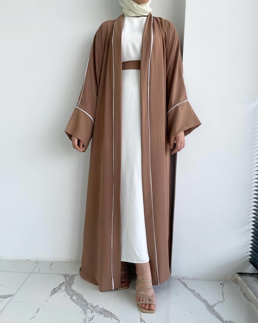 Sütlü Kahve Yanları Biyeli Abaya