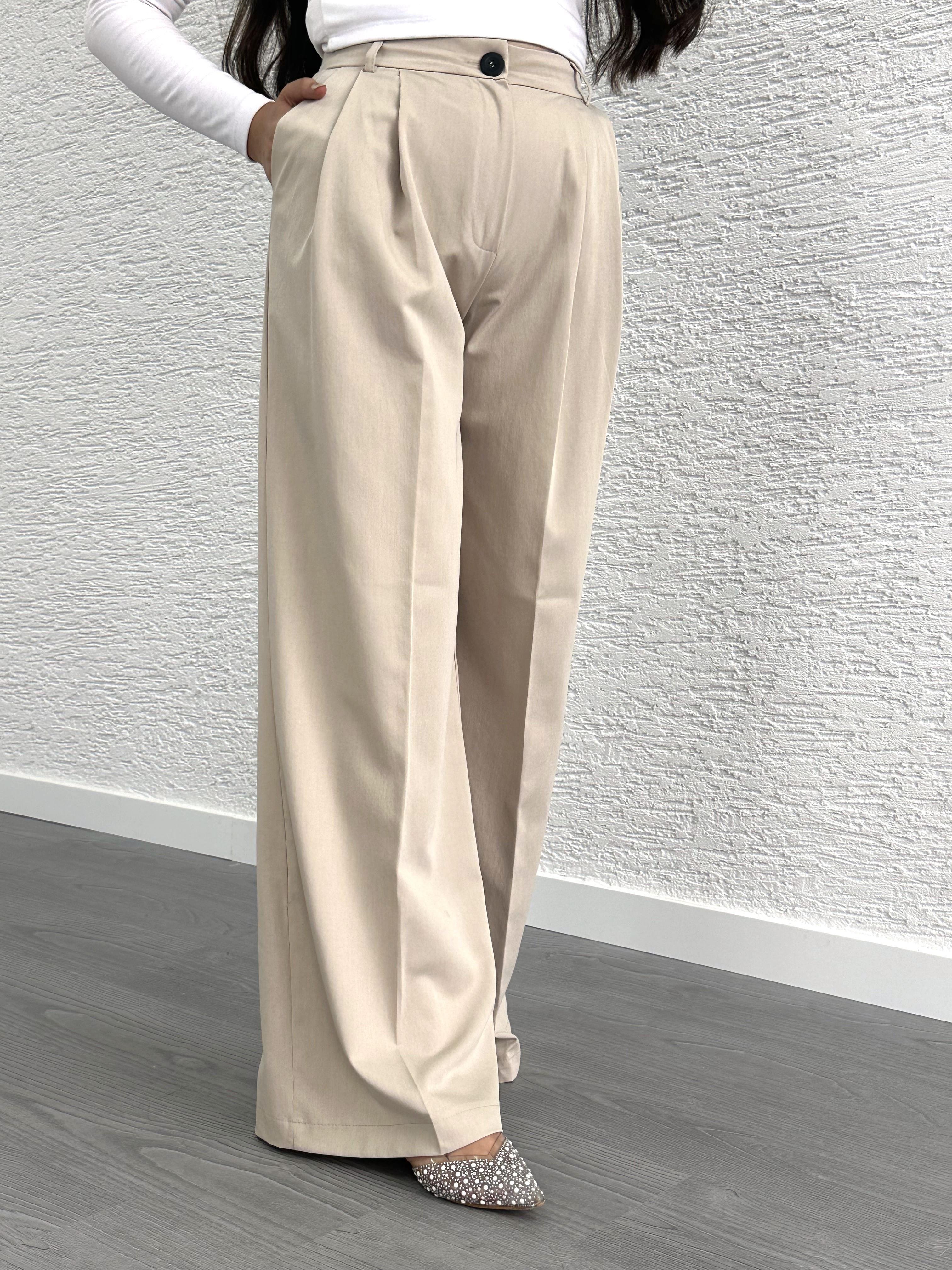 Taş Pile Detay Palazzo Pantolon 