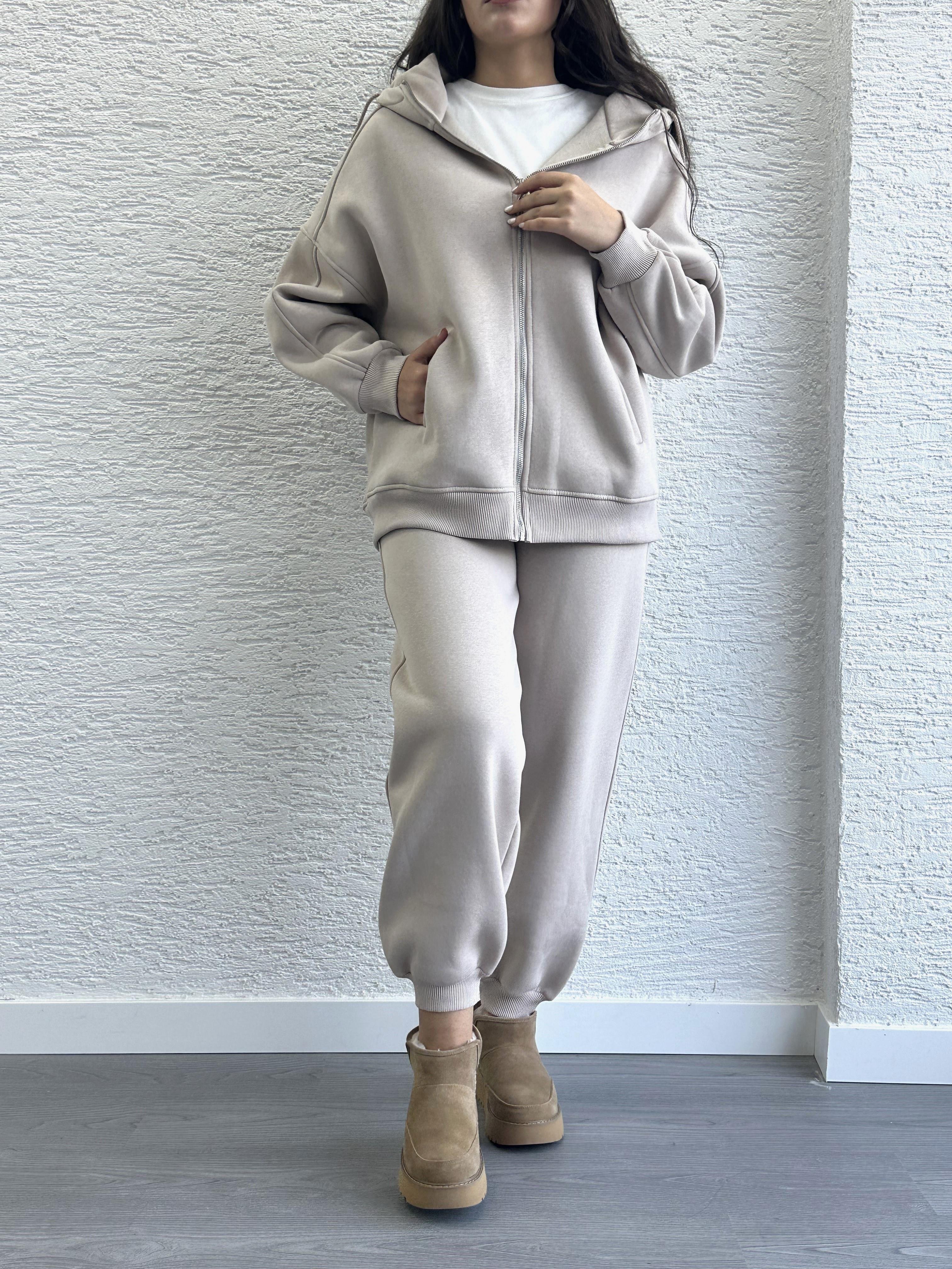 Taş Üç İplik Şardonlu Eşofman Takım