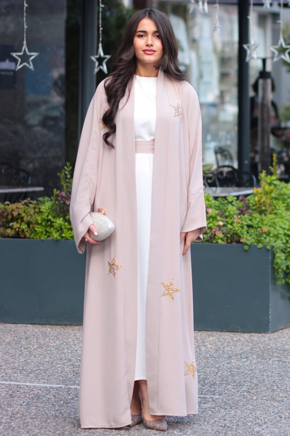 Taş Yıldız Detaylı Abaya 