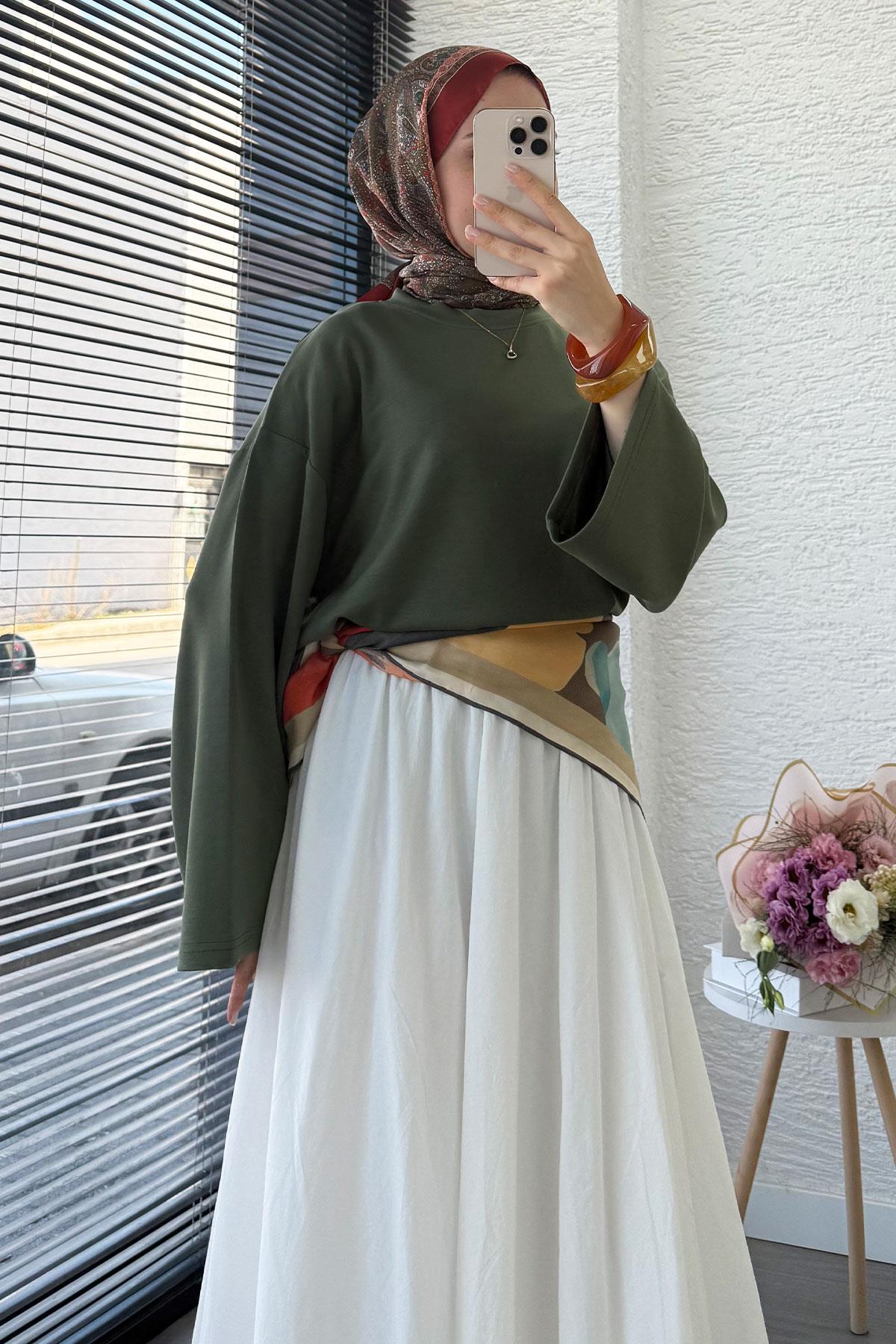 Volan Kol Basic Bluz - Haki