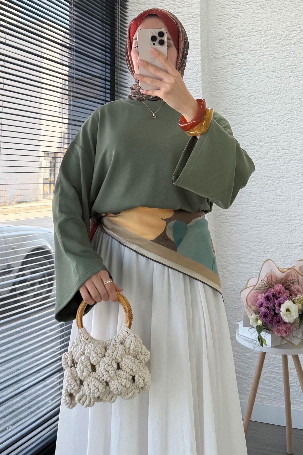 Volan Kol Basic Bluz - Haki