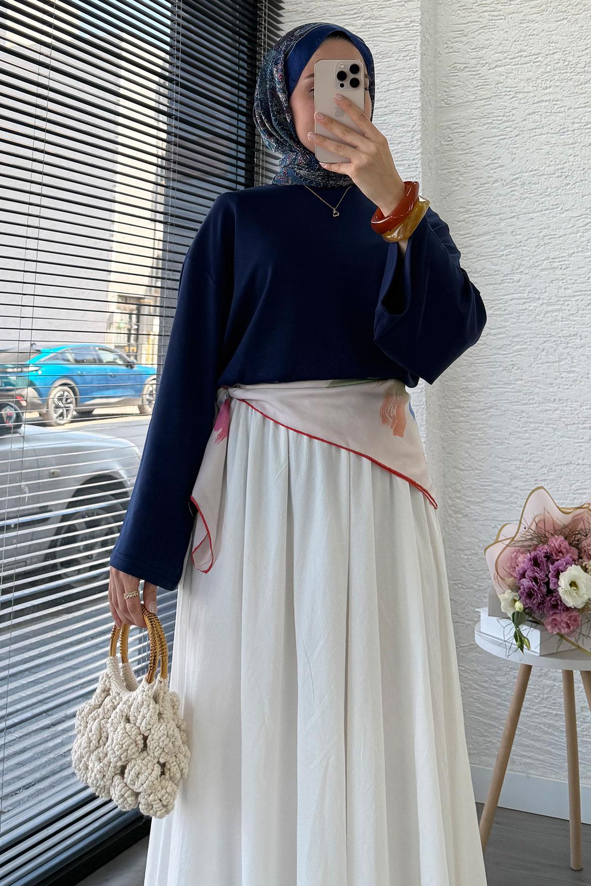 Volan Kol Basic Bluz - Lacivert