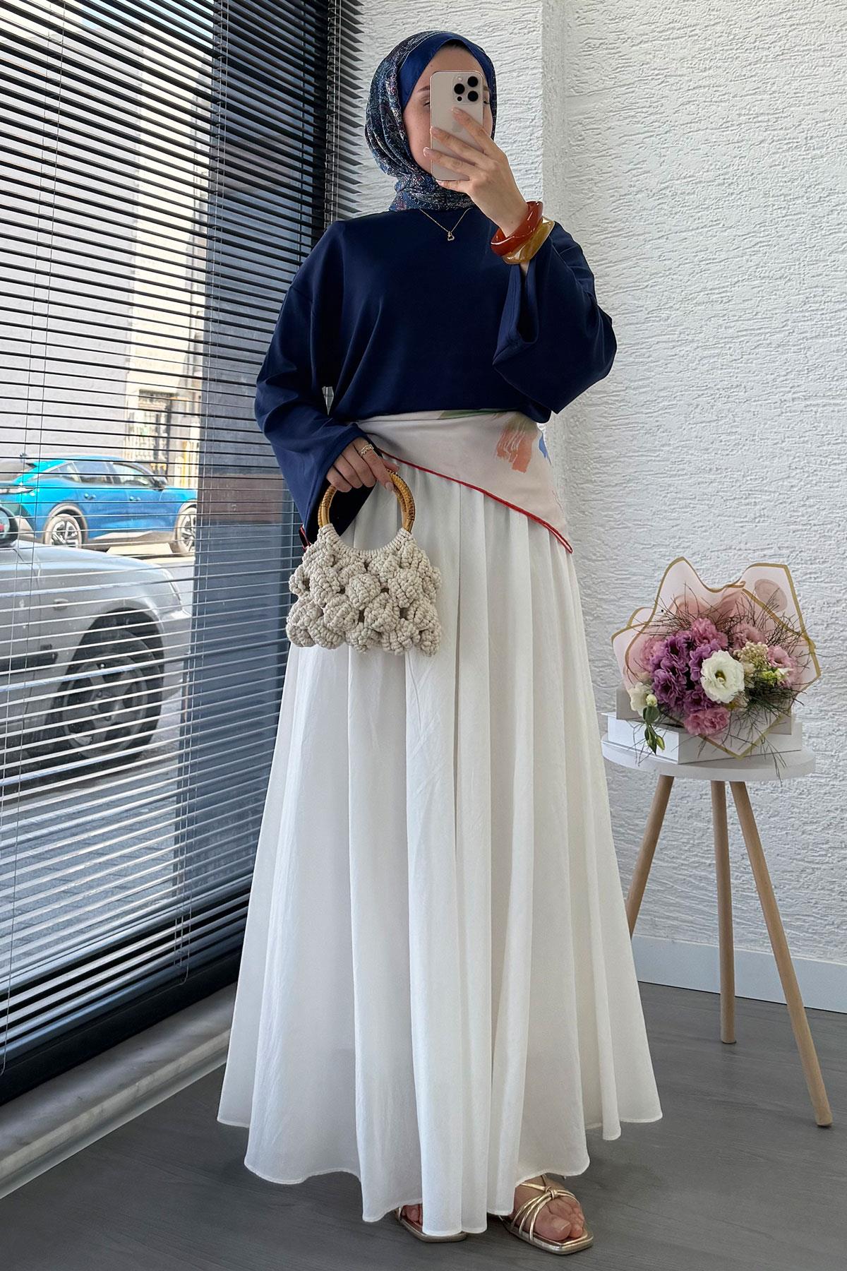 Volan Kol Basic Bluz - Lacivert