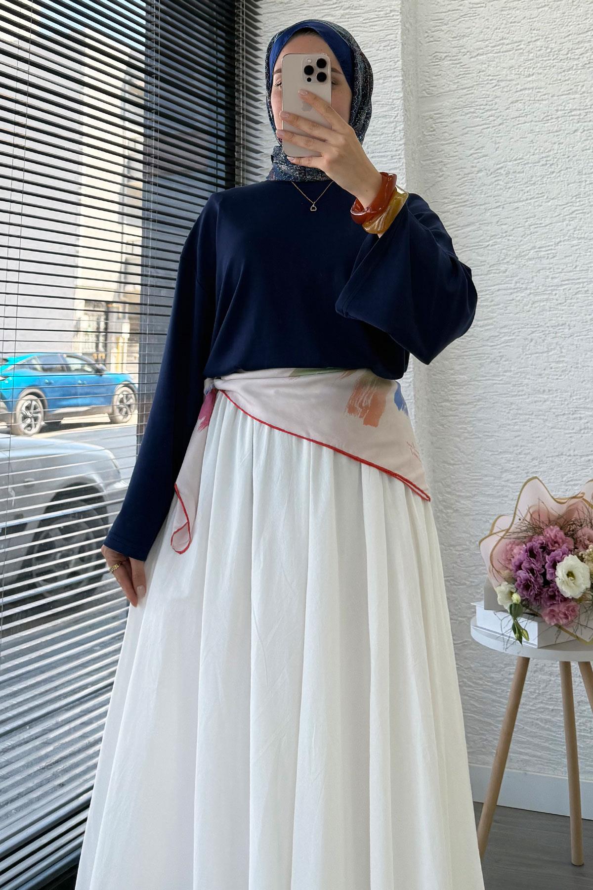 Volan Kol Basic Bluz - Lacivert