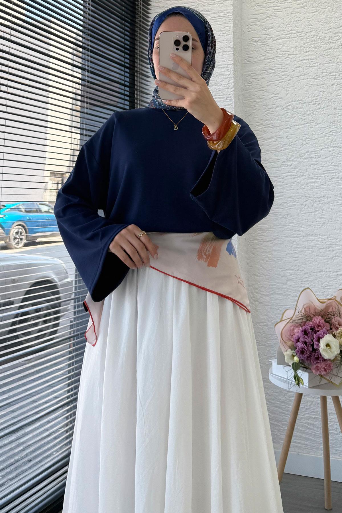 Volan Kol Basic Bluz - Lacivert