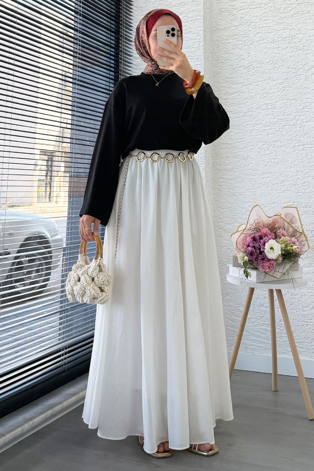 Volan Kol Basic Bluz - Siyah