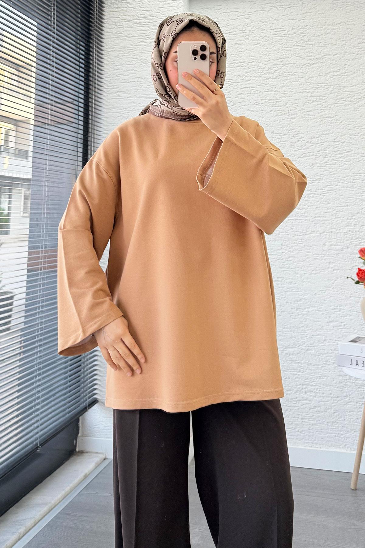 Volan Kol Basic Oversize Tunik – Bej