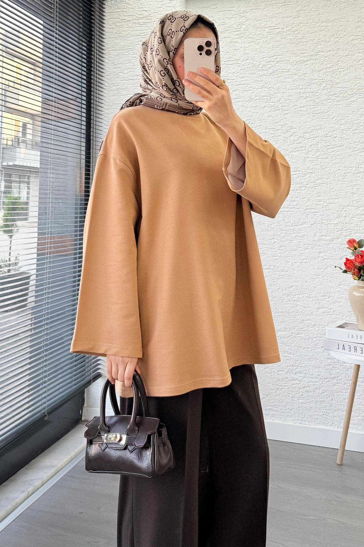 Volan Kol Basic Oversize Tunik – Bej