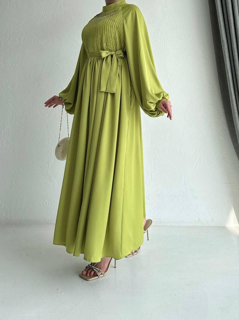 Yağ Yeşili Nergis Elbise