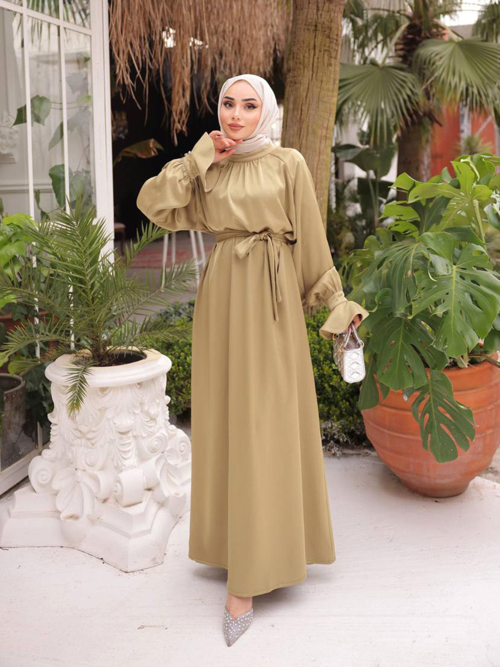 Yağ Yeşili Rosa Elbise