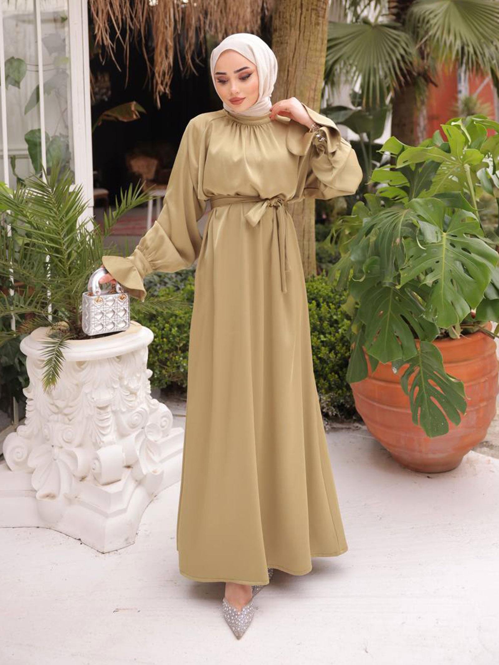 Yağ Yeşili Rosa Elbise