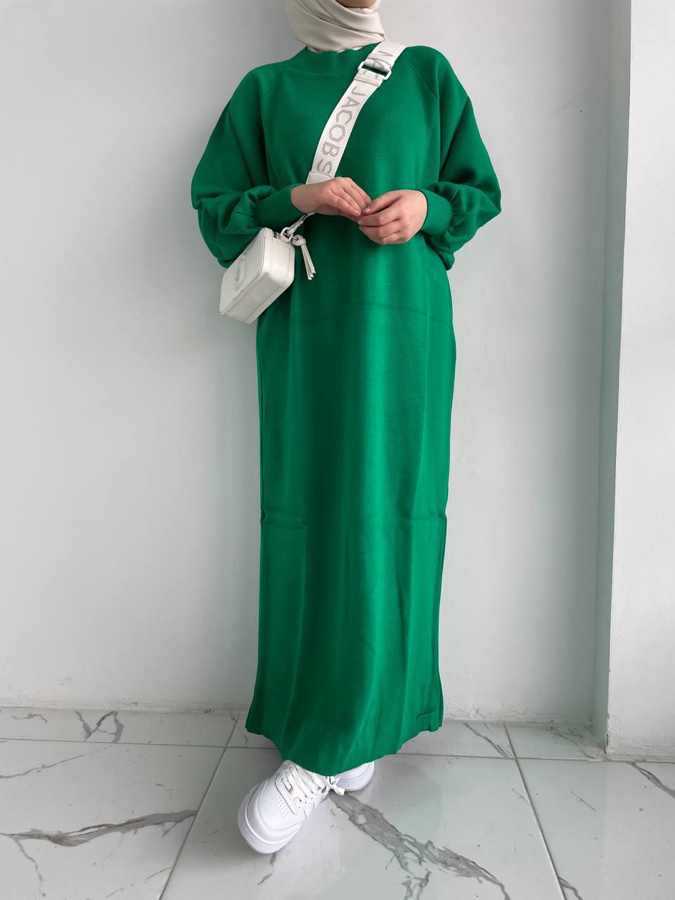 Yeşil Çelik Örme Elbise