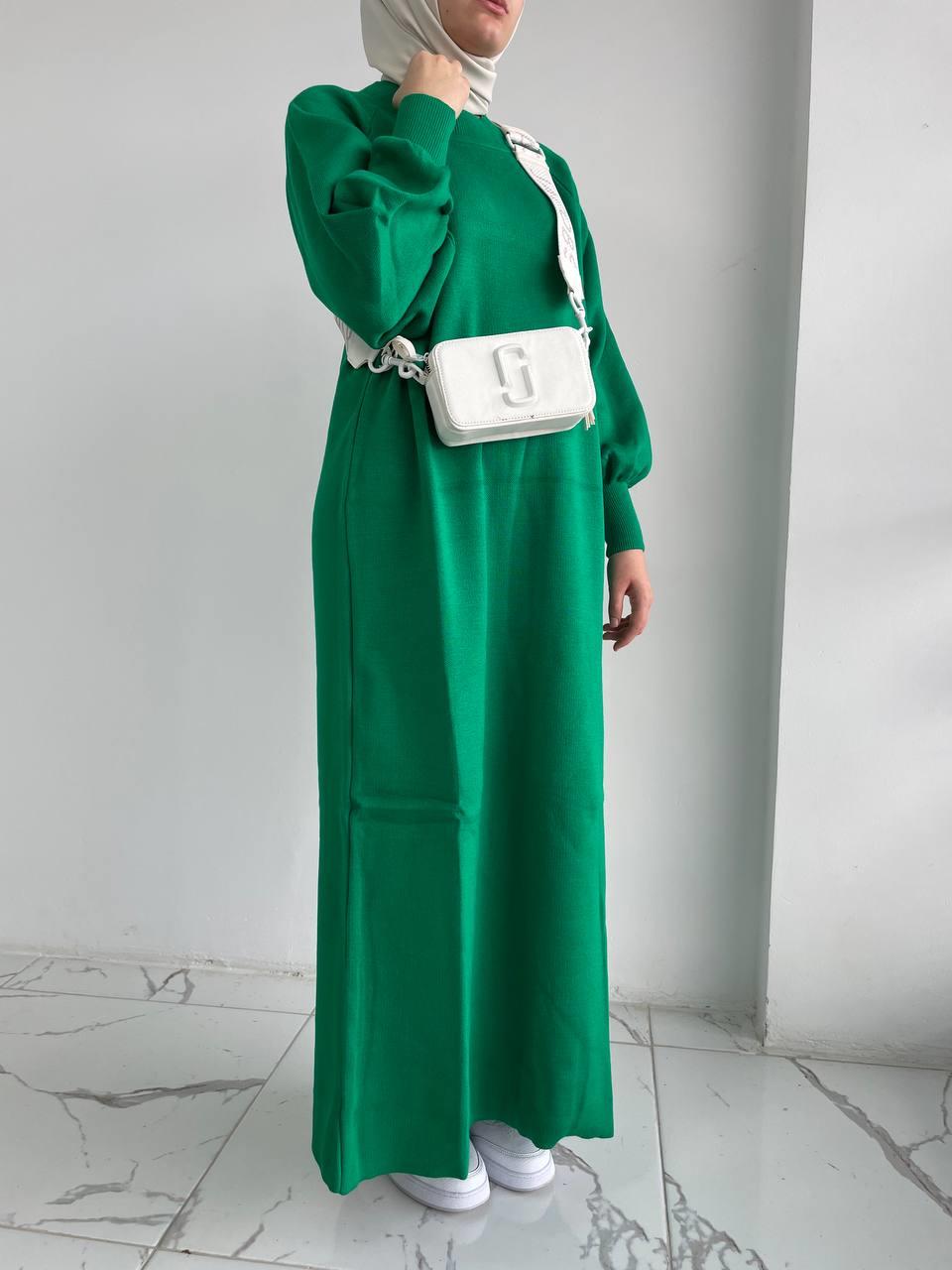 Yeşil Çelik Örme Elbise