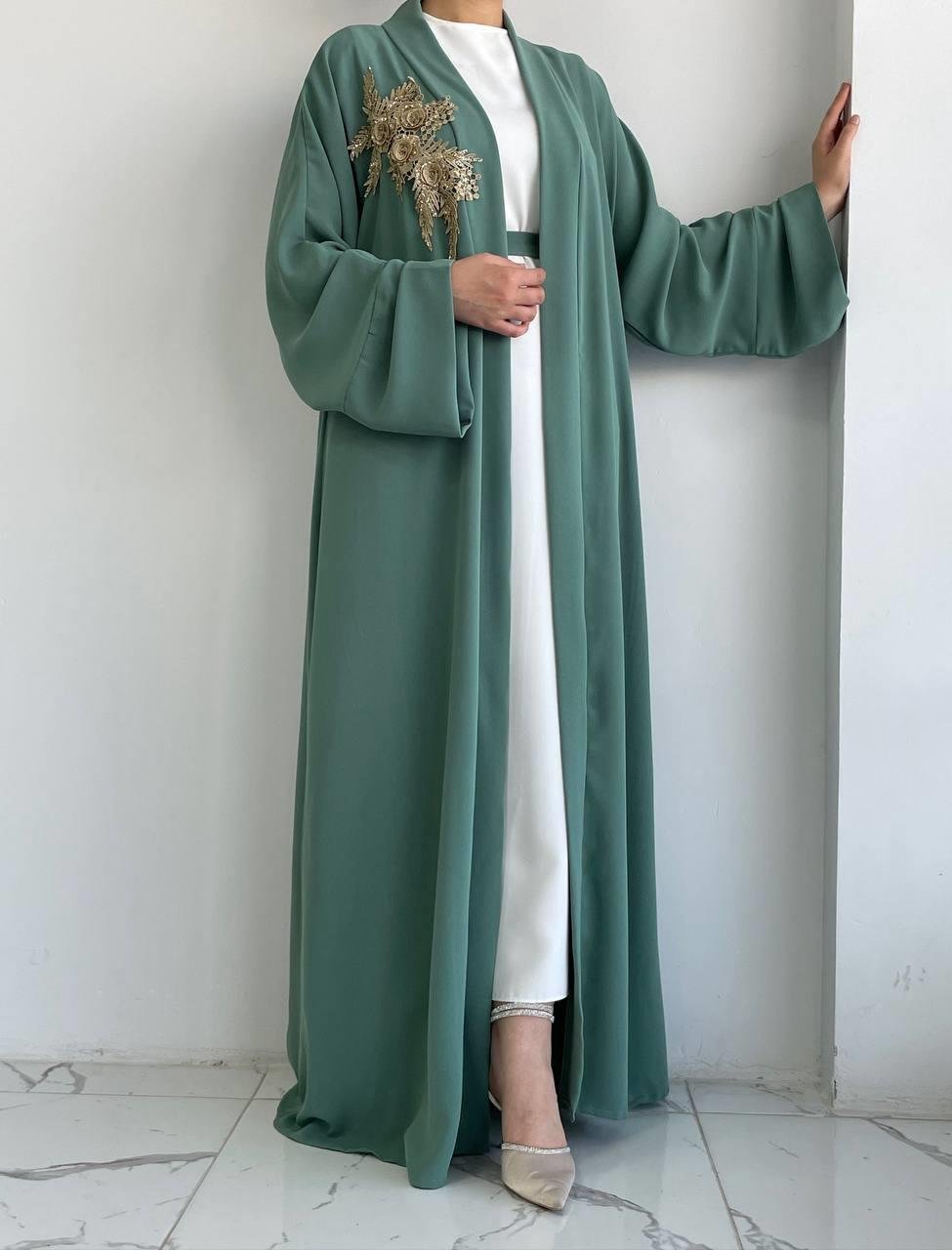 Yeşil Nida Abaya Takım 