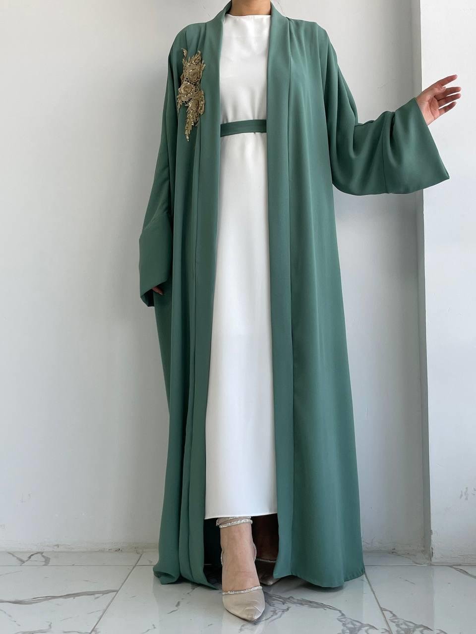 Yeşil Nida Abaya Takım 