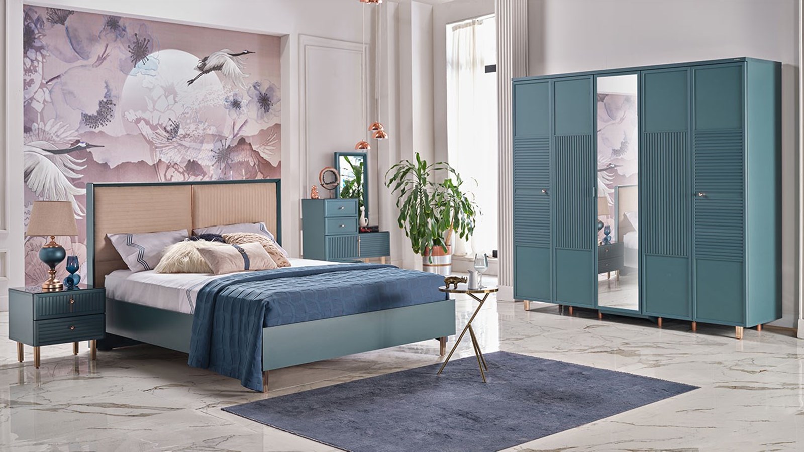 Aren aquagrün Schlafzimmer Set